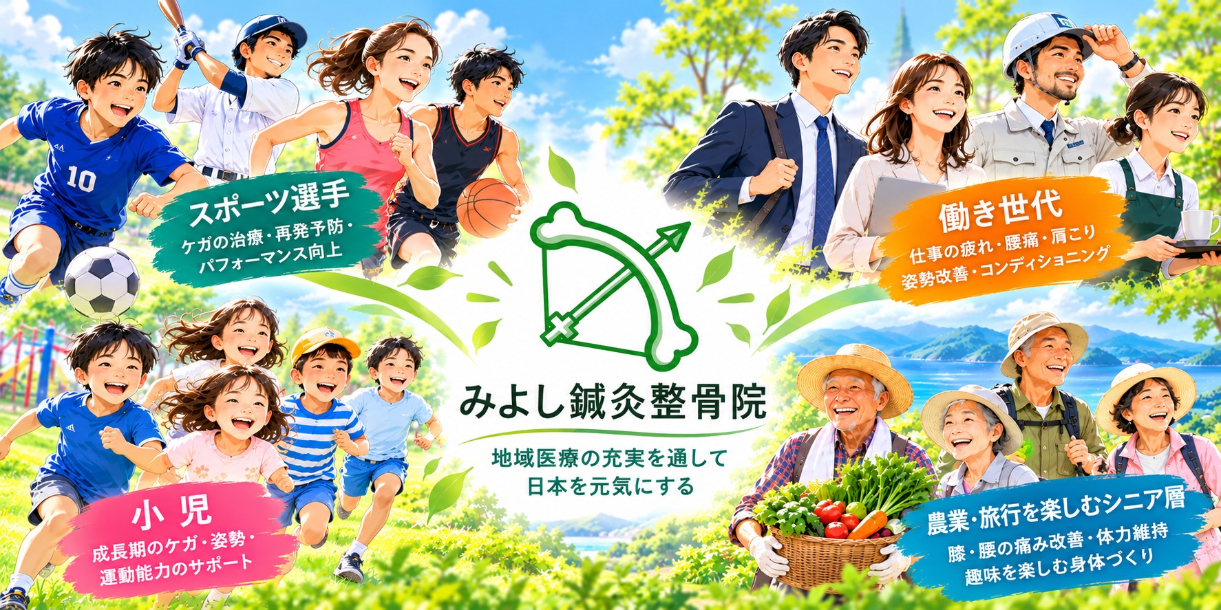 子どもからシニアまで、骨折・ケガから目標達成まで伴走する下関市のみよし鍼灸整骨院